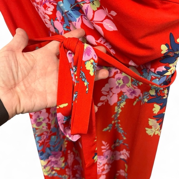 Julia Jordan faux wrap floral midi dress with belt size 8 - Picture 4 of 14